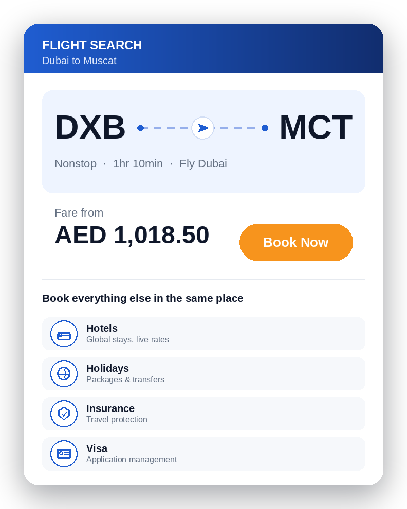 Unified travel products - Book every journey in one place